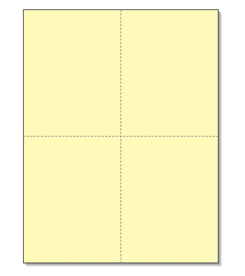 NextDayLabels - 8-1/2 x 11 Laser and Inkjet Printer Postcards 4 up Per Page, (4-1/4" x 5-1/2" Each Card After Perf) 50 Sheets / 200 Cards - Canary - Image 1